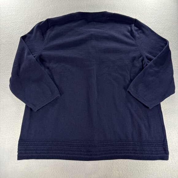 Talbots Women’s XL Blue 3/4 Sleeve Button Cardigan Sweater - Picture 7 of 9
